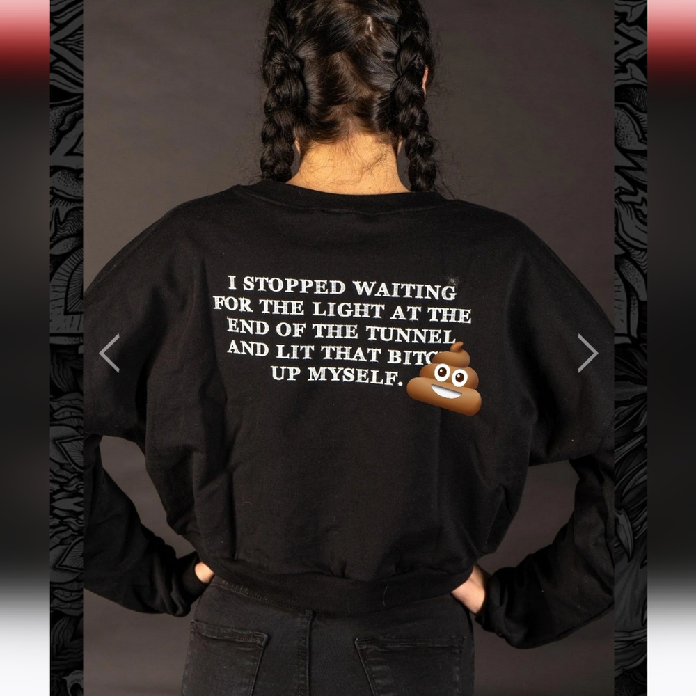 Funny sassy black cropped sweatshirt